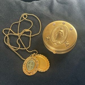 Virgin Saints and Angels gold pendant necklace